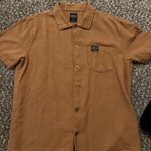 RVCA Brown Button-Up Shirt